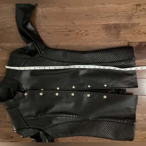 Dana Buchman Leather Gold Square Button Jacket - Picture 9 of 16